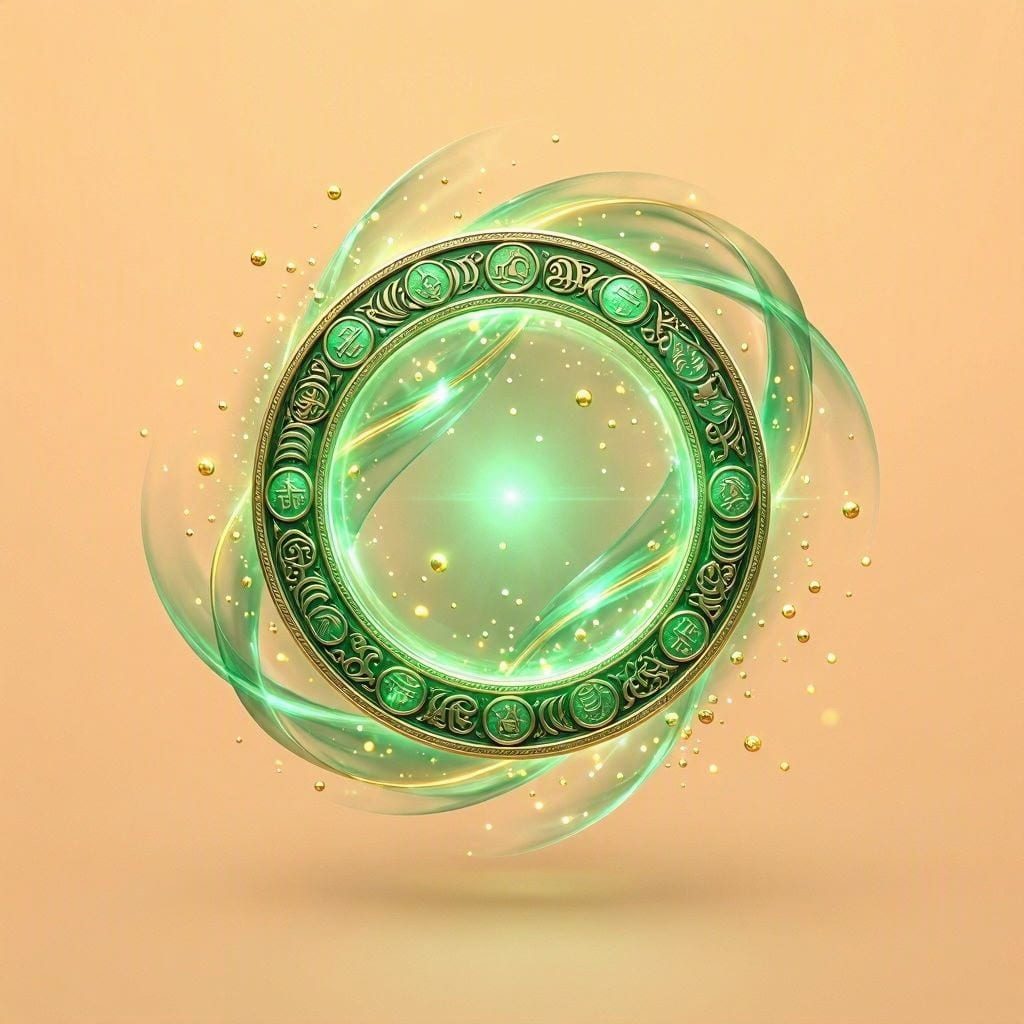 A_sacred_vertical_green_money_circle_floating_in_the_air_glo-1-1