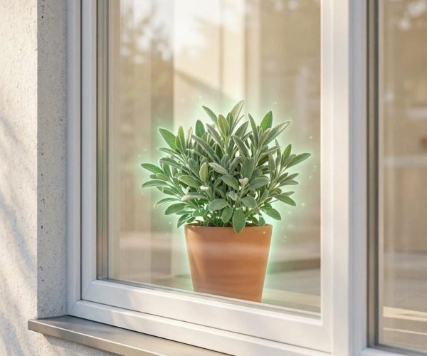 A_lush_sage_plant_grows_in_a_simple_pot_on_the_windowsill_in-2-1